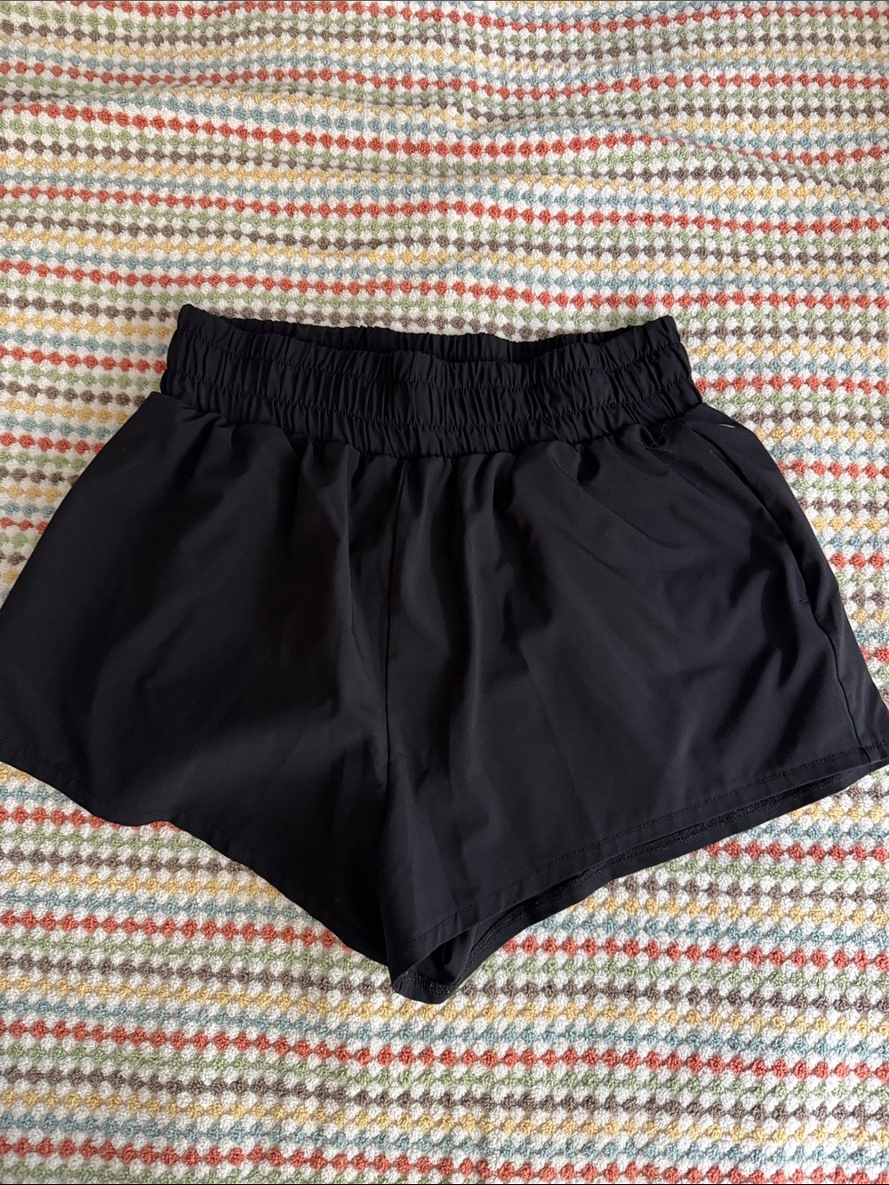 Zella Black Women's Elastic-Waist Athletic Shorts